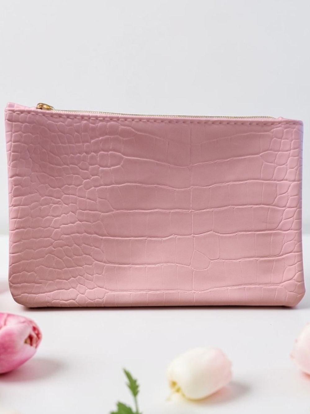 Ipsy Croc-Embossed Cosmetic Pouch w/2  Mystery Items
